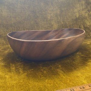 Monkey Pod Hand Carved Wooden Pear Bean Shaped Made in Philippines Bowl